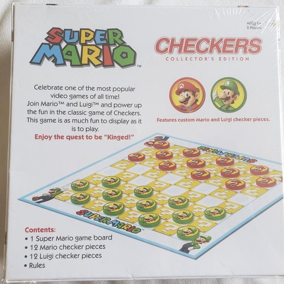 Super Mario Brothers Luigi Checkers Collector's Edition Board Game USAopoly 2012 - Picture 2 of 4